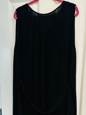 Banana Republic Black Chiffon Pleated Midi Dress